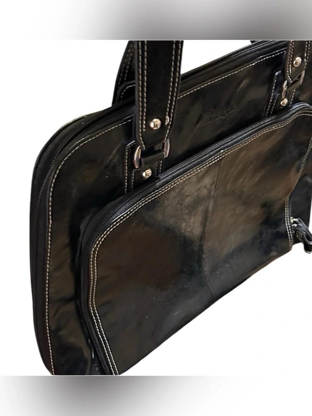Samsonite Black Faux Leather Tote Handbag